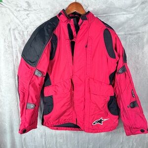 Alpinestars Armored Motorcycle Jacket Red Black Mens XS